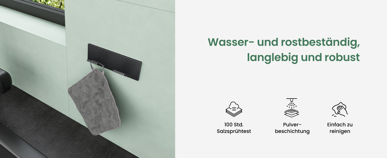 Glasvilla Design Perchero de Pared con Ganchos Plegables Stalo-02+03 – Aluminio Minimalista y Elegante