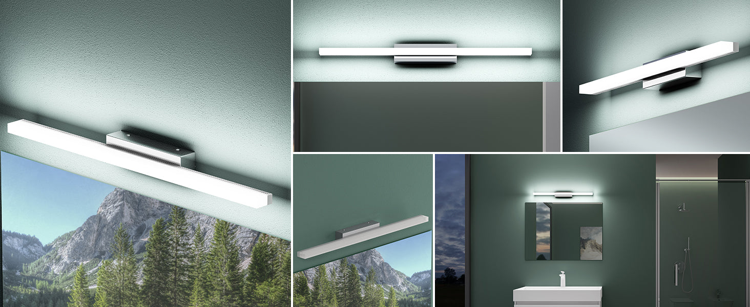 glasvilla Spiegelleuchte LED Badlampe | Spiegellampe, 6000K Badezimmer Lampe | LED Wandleuchte 9W Spiegelstrahl