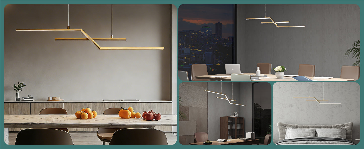 Glasvilla Design – Lámpara colgante LED lineal 105 cm, 3 temperaturas de color 3000K–6000K (18W)