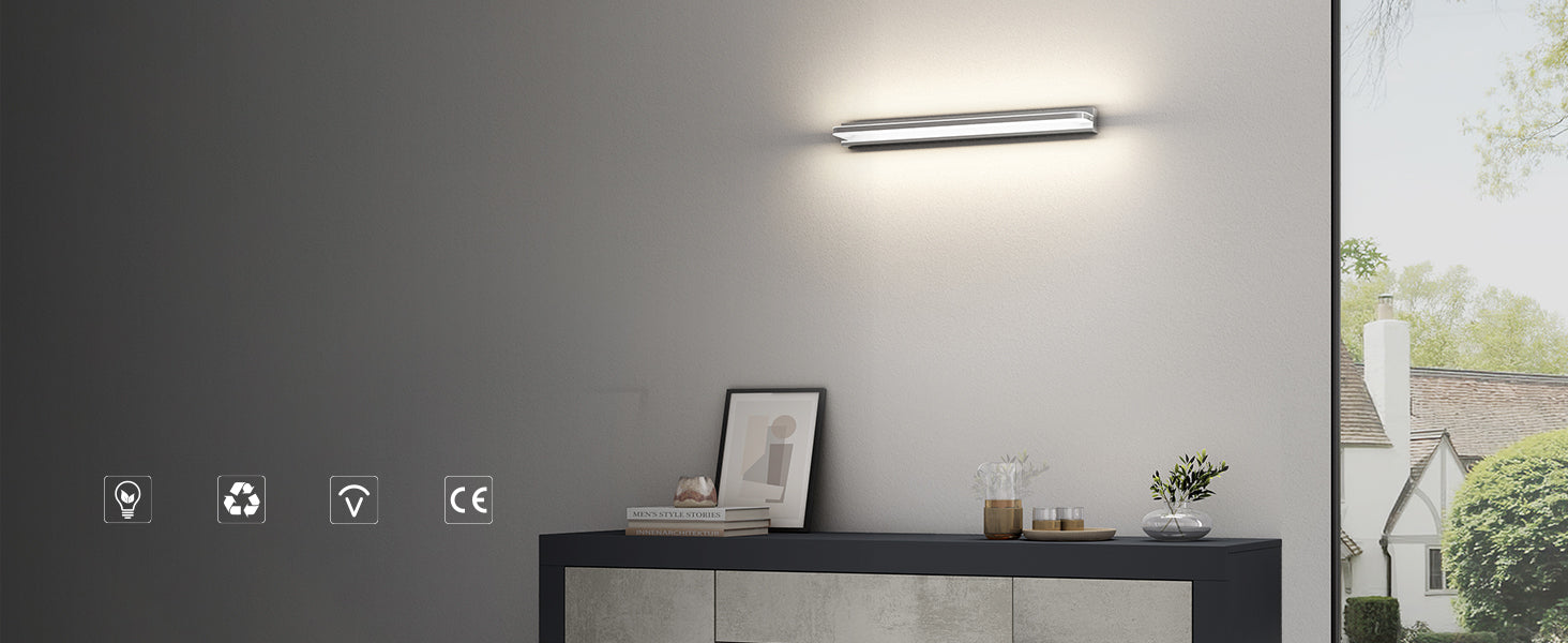 glasvilla Spiegelleuchte  LED Badlampe | Spiegellampe, 4000K Badezimmer Lampe | LED Wandleuchte  SparkLuxe
