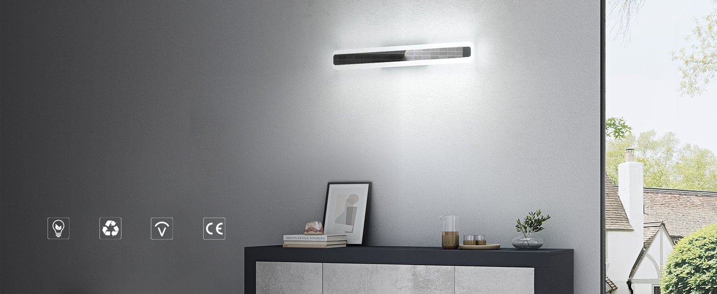 glasvilla Lampada da Specchio LED per Bagno | Lampada a Specchio 3000-6000K, Illuminazione da Parete 14W con 3 Temperature di Colore per Trucco LumaRay