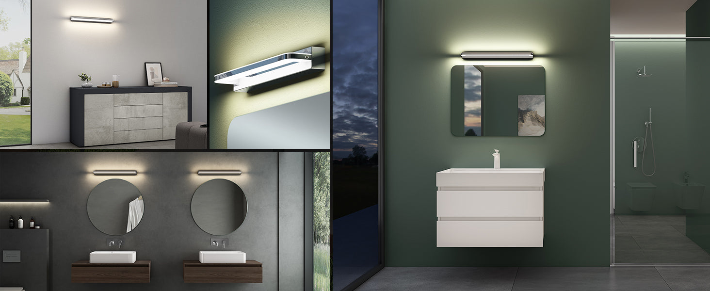 glasvilla Spiegelleuchte  LED Badlampe | Spiegellampe, 4000K Badezimmer Lampe | LED Wandleuchte  SparkLuxe
