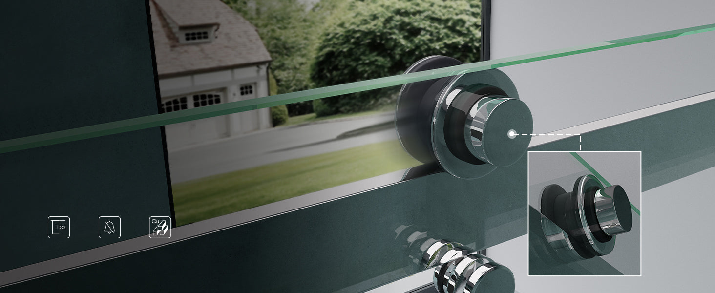 glasvilla Duschtür Nischentür dusche Duschabtrennung Duschkabine 8mm Sicherheitsglas mit Nanobeschichtung Schiebetür Höhe:195cm Teramo04