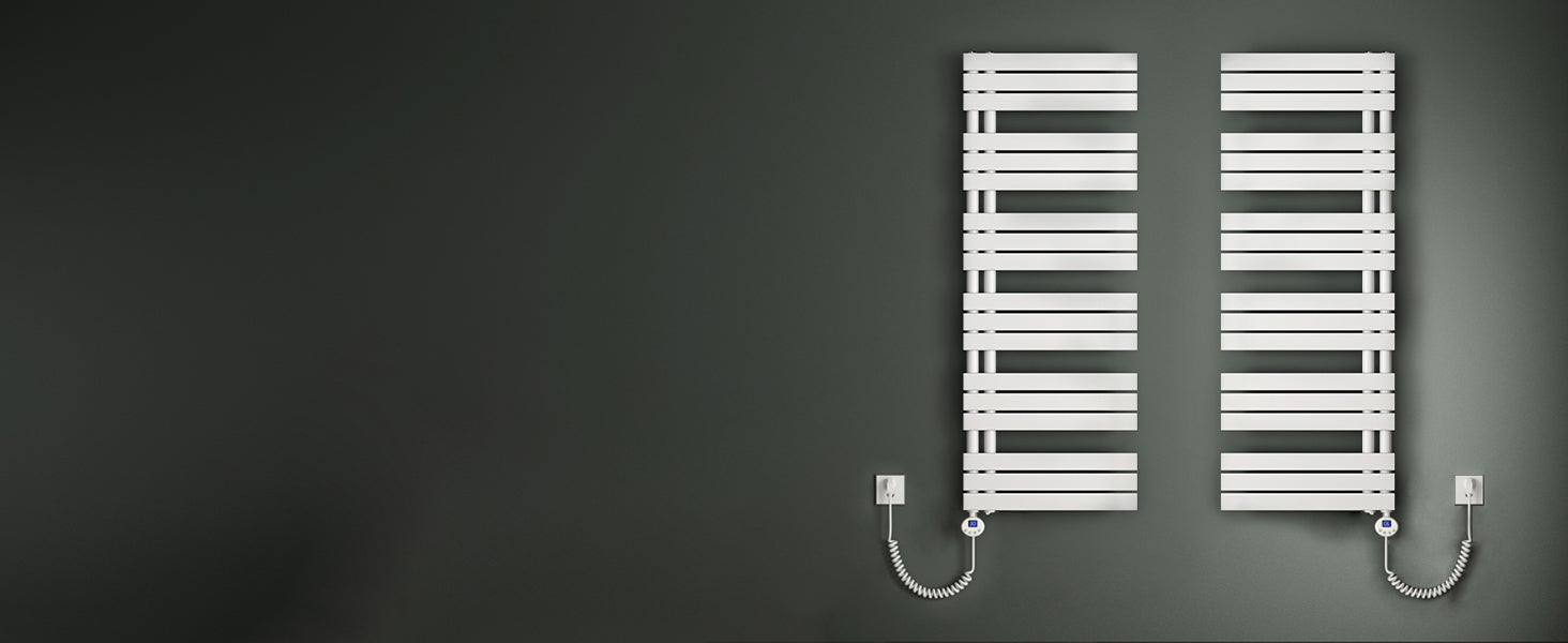 glasvilla Radiateur de Salle de Bain Branchement Latéral Électrique Radiateur Sèche-Serviettes Chauffage de Salle de Bain FN avec Résistance 02
