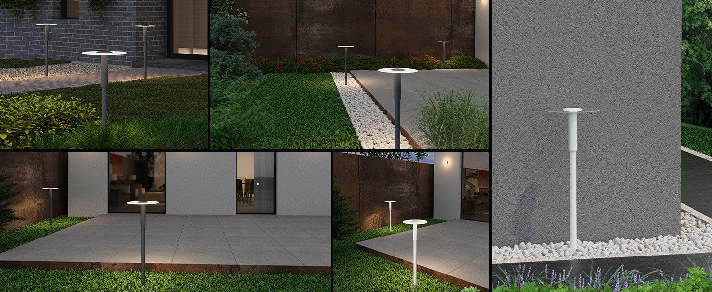 glasvilla Luminaire d’Extérieur ⌀300xH804mm IP65 | Éclairage de Chemin Extérieur | Borne Lumineuse pour Jardin, Lampadaire 3000K | Lampadaire d’Extérieur 6W StellaeLights