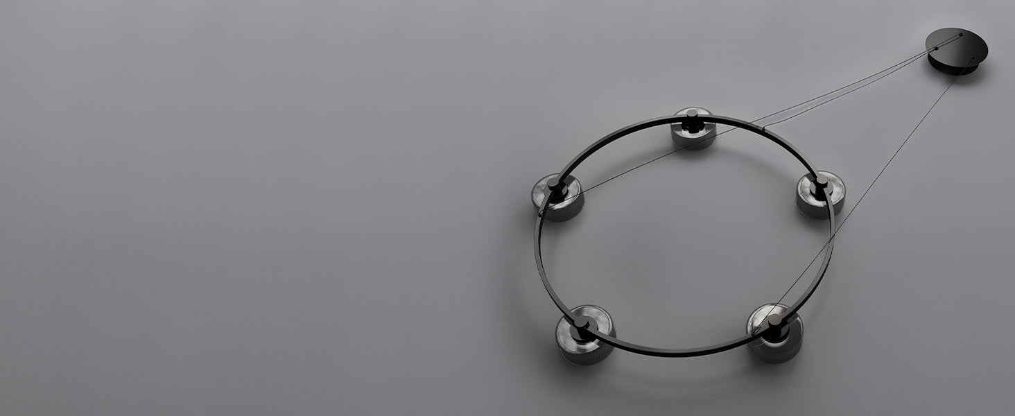 Glasvilla Design – Lámpara colgante LED negra regulable 3000K–6000K con cable ajustable
