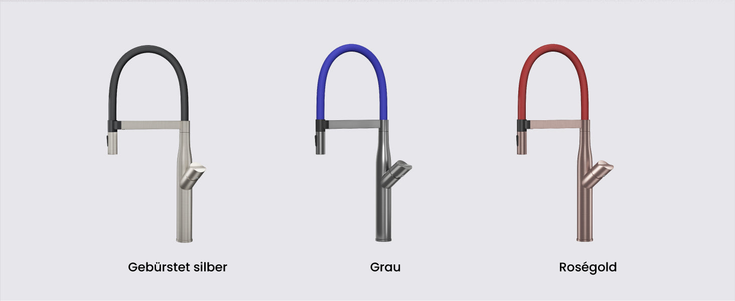 glasvilla Robinet de cuisine, mitigeur d'évier en acier inoxydable, mitigeur de cuisine avec douchette à vaisselle magnétique, pivotant à 360° Turnix-01