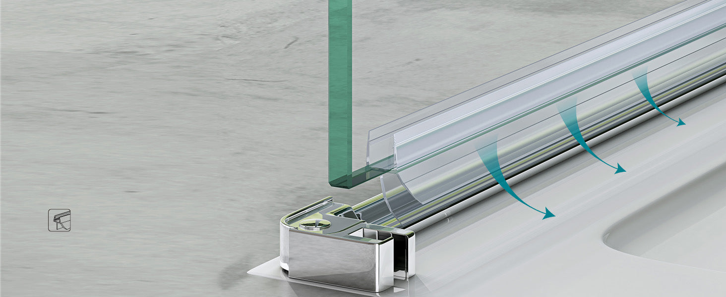 Cabine de douche Glasvilla, paroi de douche, verre trempé de sécurité 6 mm avec effet lotus et nano-revêtement anti-salissures, véritable paroi de douche en verre R04k