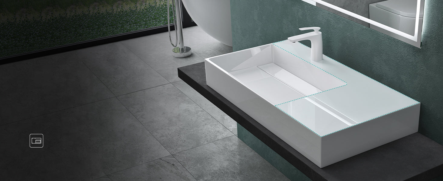 glasvilla Lavabo da Appoggio Lavandino Bagno Sospeso da Marmo Fuso Col12