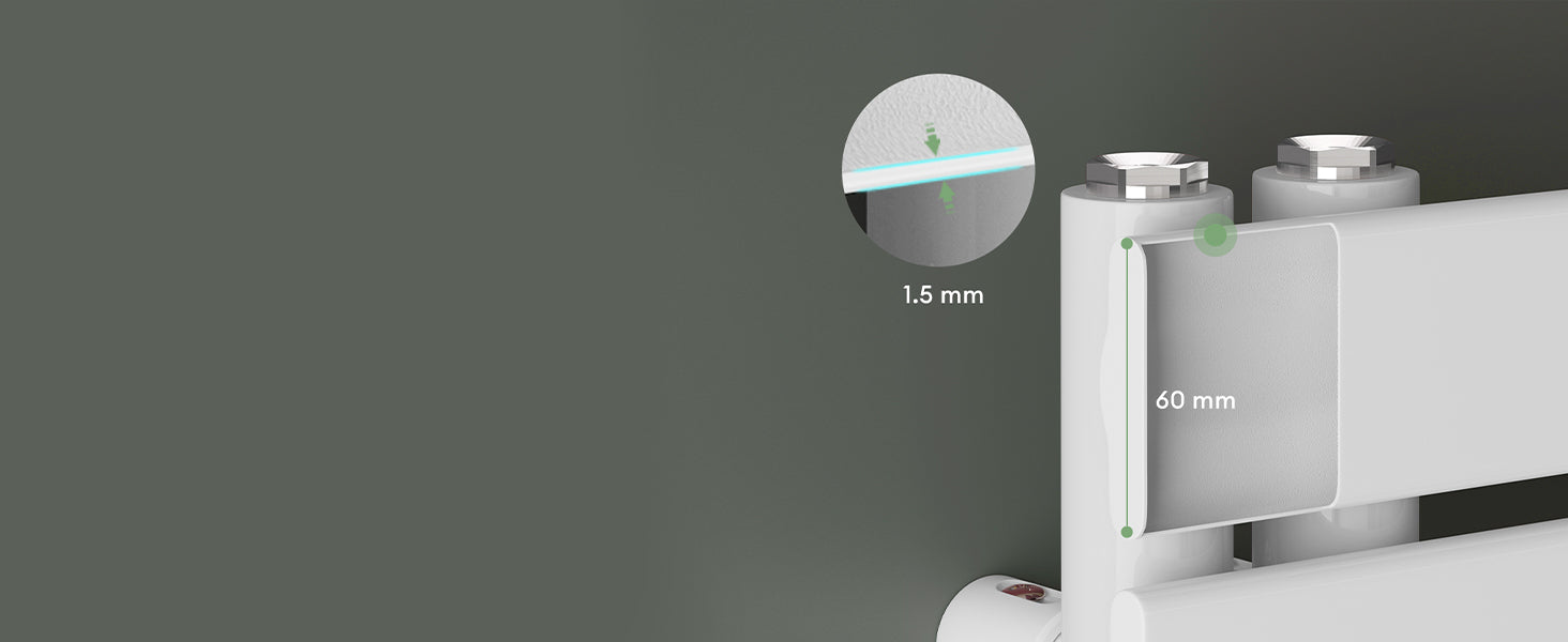 radiador de baño Glasvilla plano con conexión lateral y conexión central radiador de panel horizontal toallero calefacción de baño FH