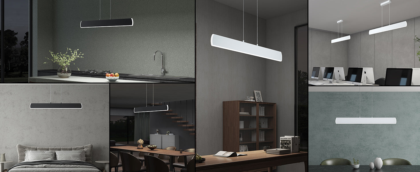 Glasvilla Design – Lámpara colgante LED 100 cm regulable con mando a distancia, 3000K–6000K (20W)