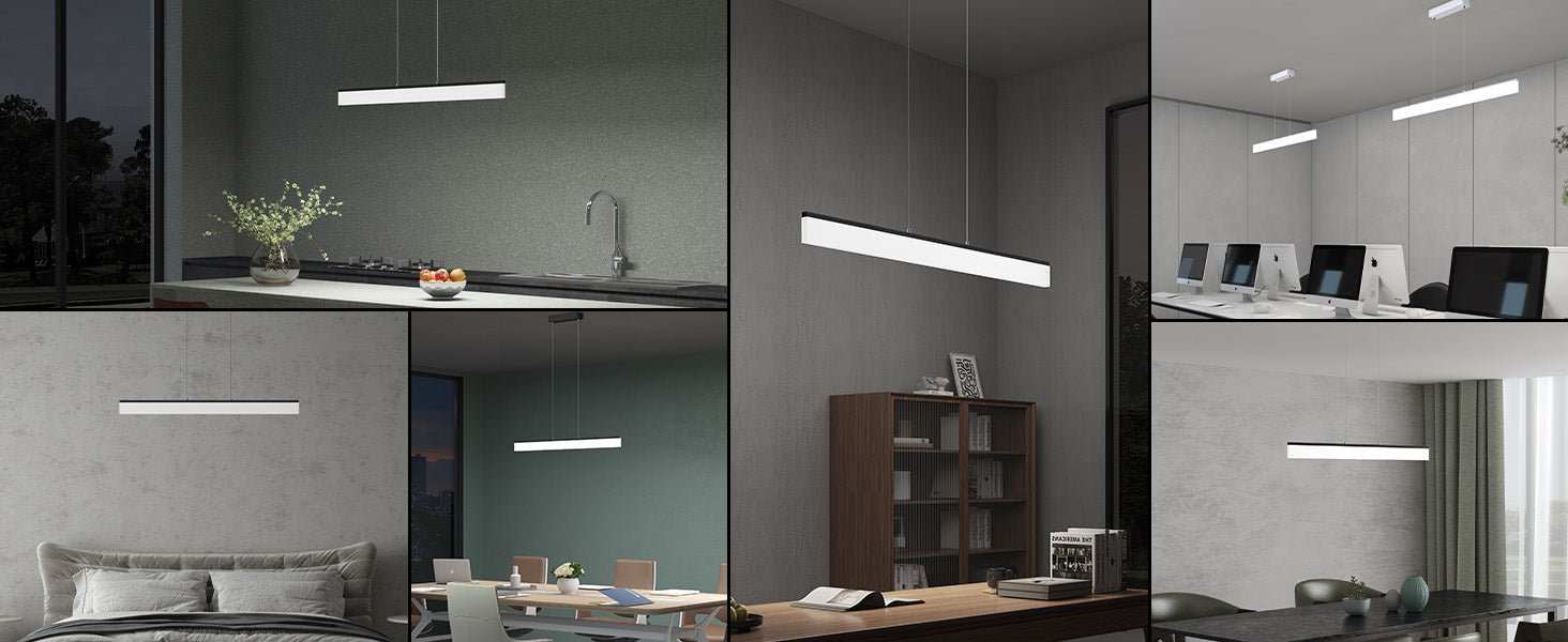 glasvilla Pendelleuchte LED Hängelampe Dimmbar mit Fernbedienung 3000K/4000K/6000K Verstellbares Kabel Hängeleuchte Alivetta3303
