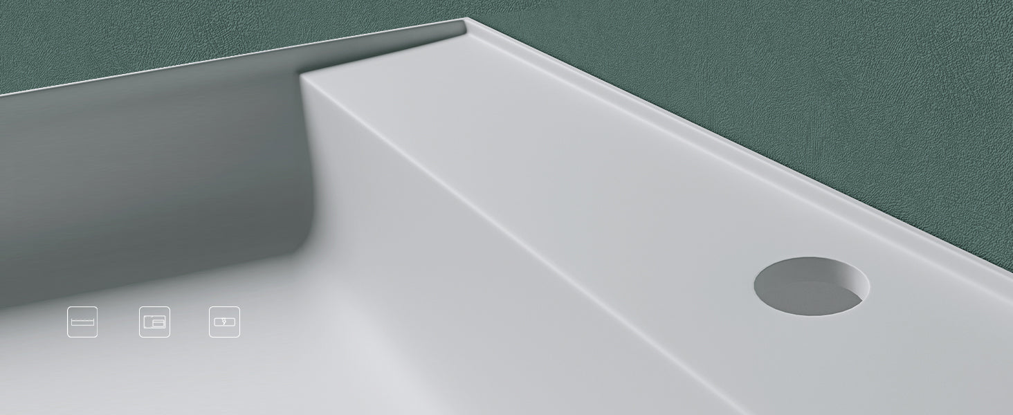 glasvilla Lavabo Bagno Sospeso da Marmo Fuso Lavandino Bagno a Parete Lavabo Rettangolare Colossum630