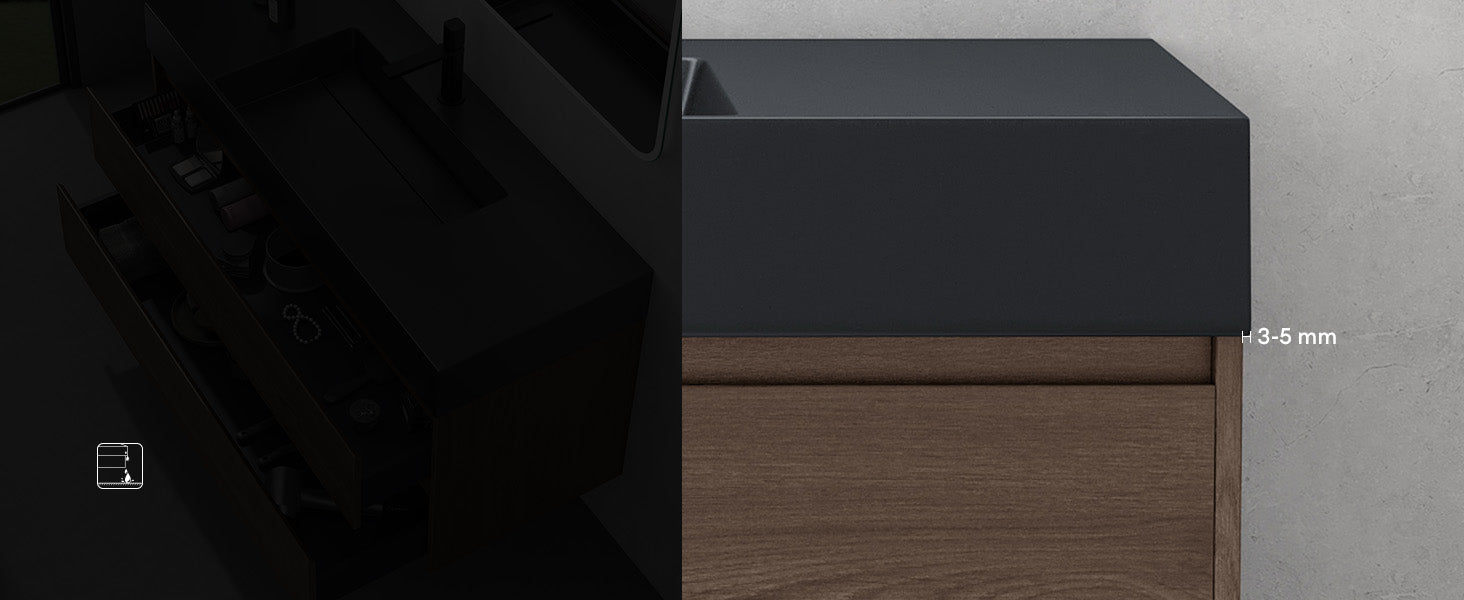 glasvilla Ensemble de Meubles de Salle de Bain 120 cm | Meuble Vasque avec Meuble Bas Deep