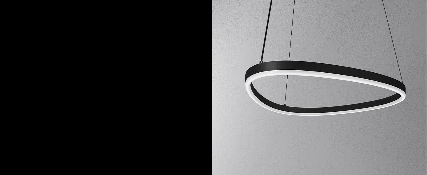 Glasvilla Design – Lámpara colgante LED 50 cm con diseño ondulado, regulable 3000K–6000K (16W)