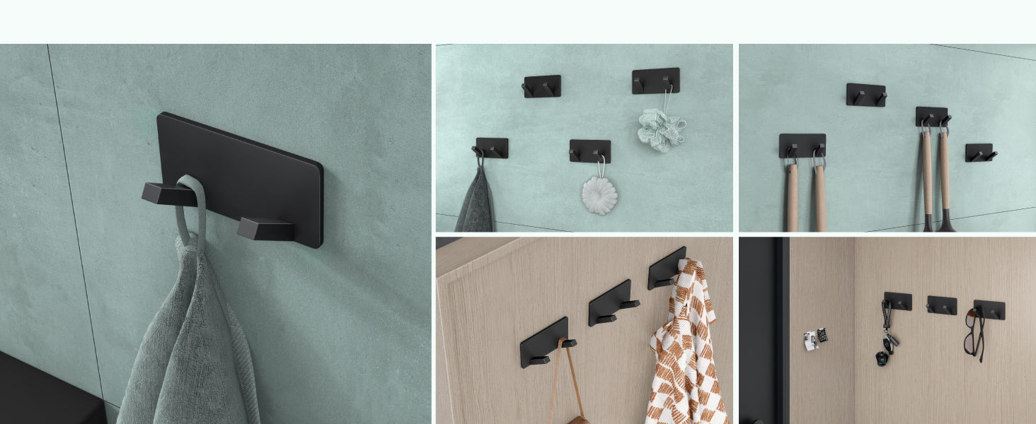 Glasvilla Design Perchero de Pared con Ganchos Plegables Stalo-04+05 – Aluminio Moderno y Minimalista