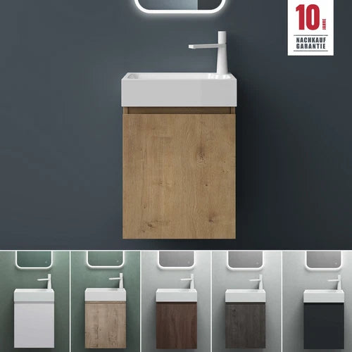 Ensemble de meubles de salle de bain Glasvilla Meubles de salle de bain composés d'un lavabo blanc et d'un meuble sous-vasque LTH : 46x26x63cm Pisa02