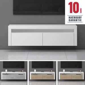 glasvilla mueble de televisión TV Schrank Lowboard Hängeschrank 2 puertas con Soft-Close mesa de televisión para sala de estar BTH: 160x40x46 cm Fernsehschrank01