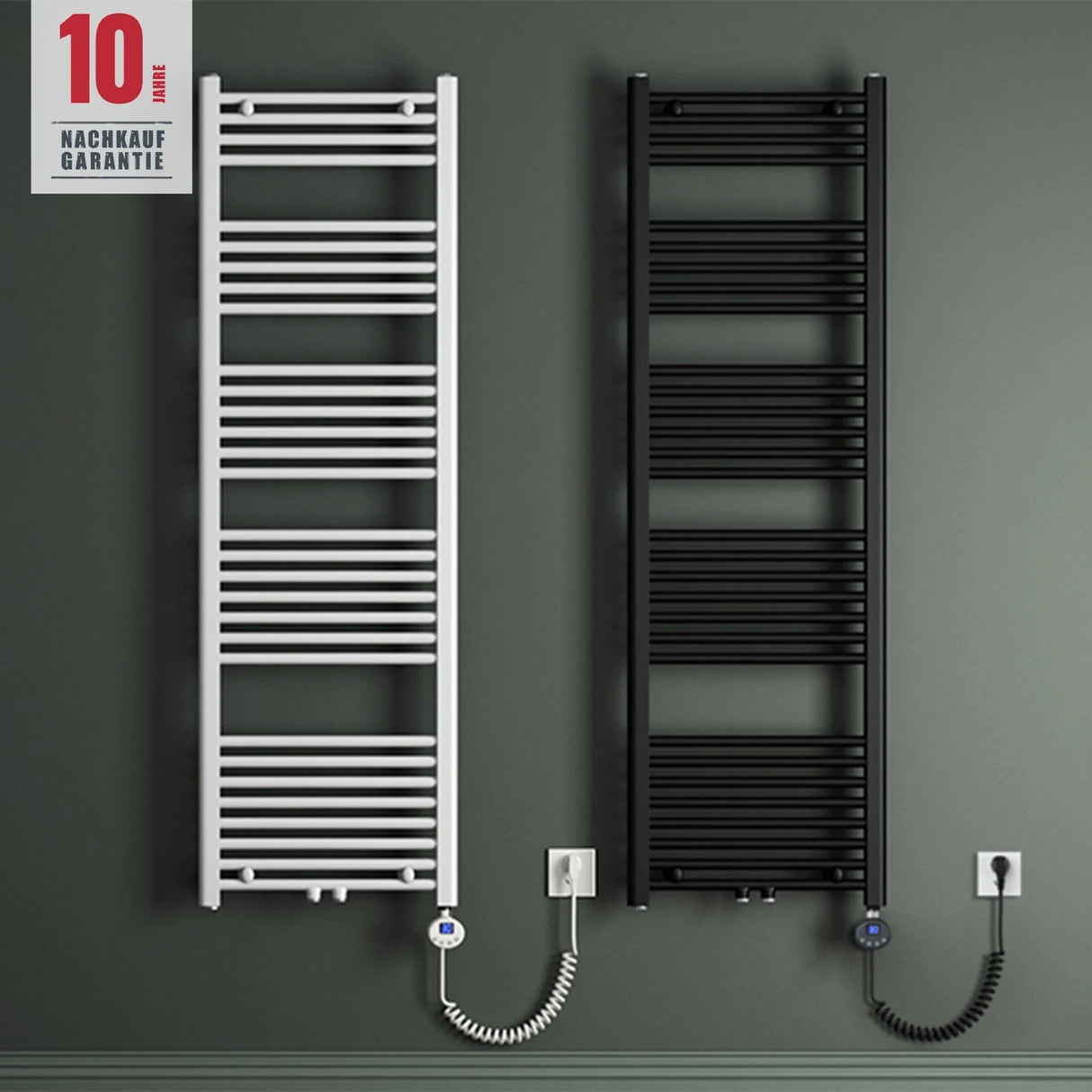 Radiateur de salle de bain Glasvilla Sèche-serviettes électrique pour électricité, raccordement latéral, radiateur tubulaire chauffage salle de bain RHE avec élément chauffant 02