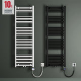 Radiateur de salle de bain Glasvilla Sèche-serviettes électrique pour électricité, raccordement latéral, radiateur tubulaire chauffage salle de bain RHE avec élément chauffant 02