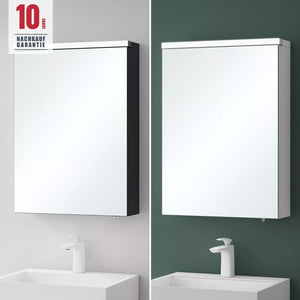 Glasvilla Espejo Armario-03 – Armario espejo de baño con iluminación LED y estantes ajustables (70 cm)