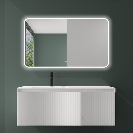 glasvilla Design Badmöbel Set Waschtisch mit Unterschrank Waschbeckenunterschrank 120cm mit Softclose Schubladen inkl. Mineralguss Waschbecken Santa