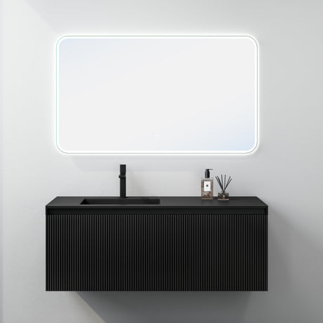 glasvilla Design Badmöbel Set Waschtisch mit Unterschrank Waschbeckenunterschrank 120cm mit Softclose Schubladen inkl. Mineralguss Waschbecken Santa