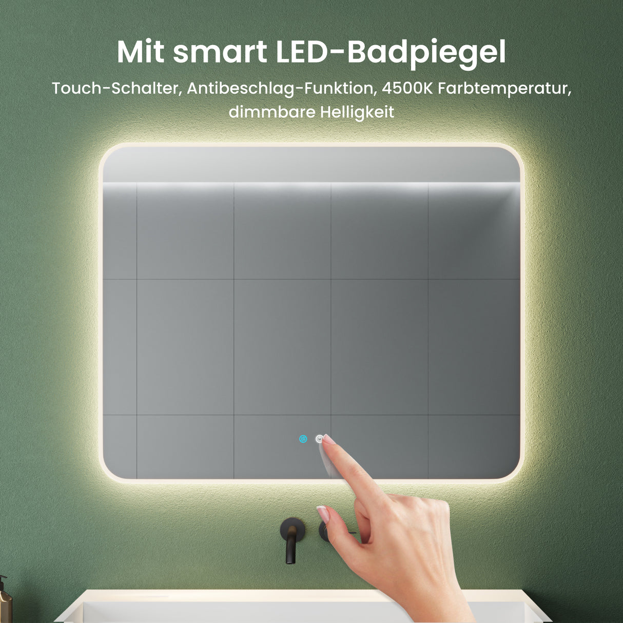 Ensemble de meubles de salle de bain Glasvilla comprenant un meuble-lavabo avec meuble bas et vasque en fonte minérale Quadratto