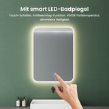 glasvilla Specchio da Bagno Appeso Specchio a LED con Interruttore Touch Specchio da Parete per Il Trucco Anti-Appannamento