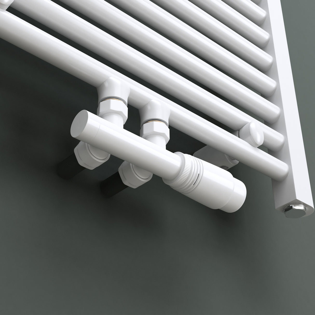 Robinet de radiateur Glasvilla avec régulateur et réglage de la température de 6° à 28° et robinet thermostatique